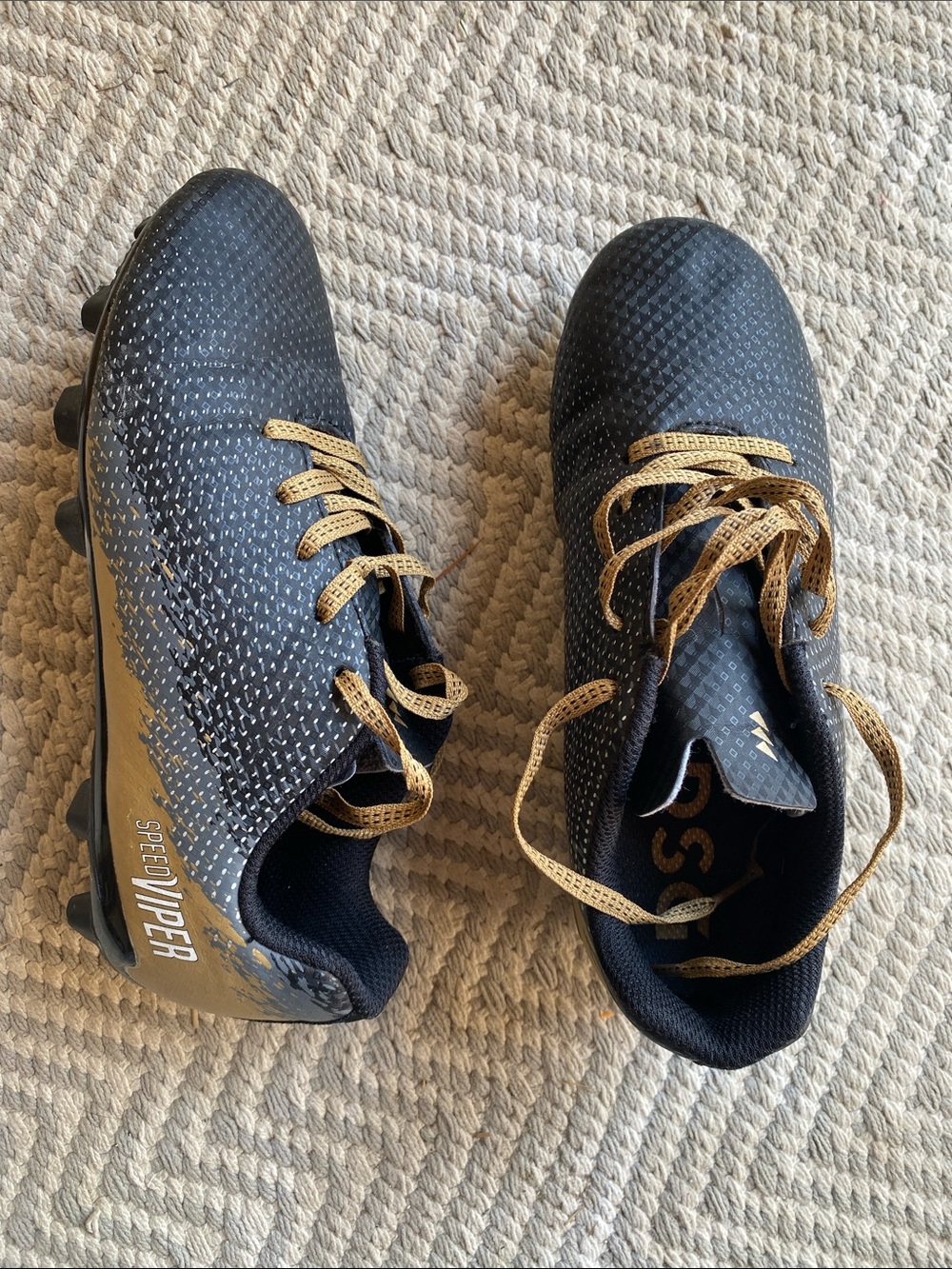 DSG Kids Speed Viper Soccer Cleats - Black and Gold